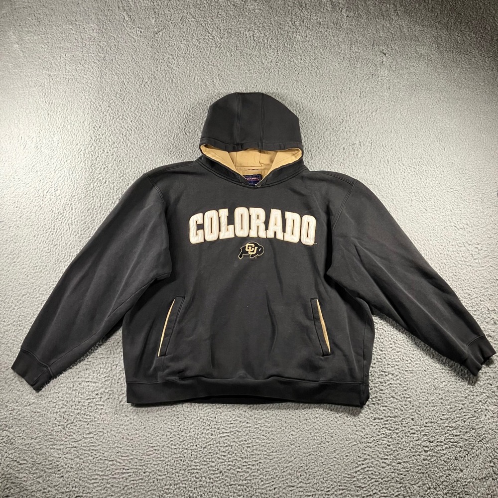 Vtg Y2K Champs Colorado Buffaloes Hoodie 2XL Thrashed Distressed Sweatshirt